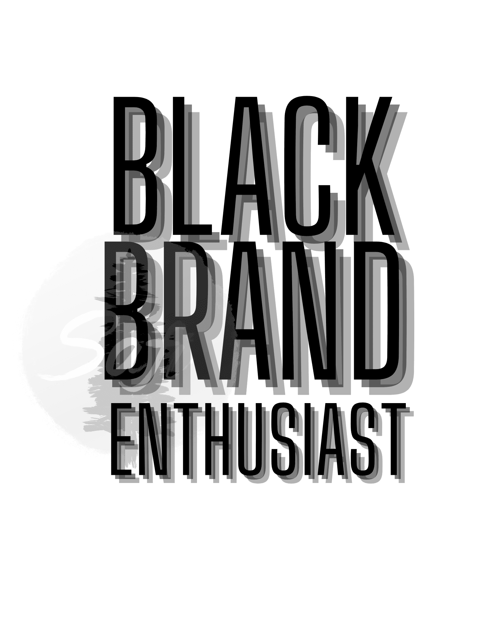 Black Brand Enthusiast Tshirt logo on a white background.