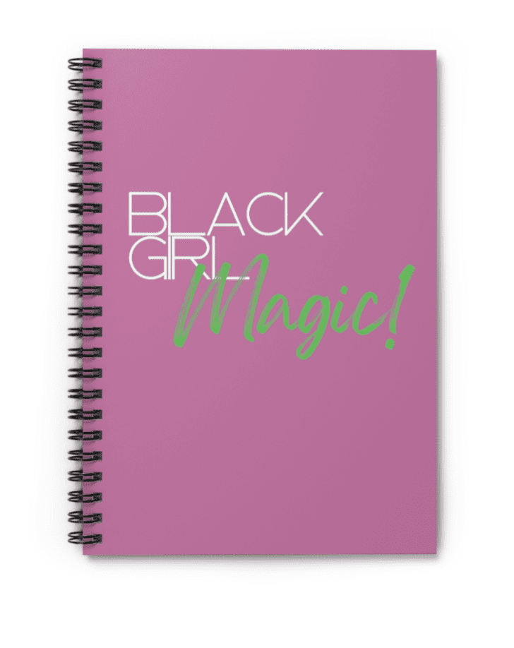 Black girl magic Safi Marketplace spiral notebook.