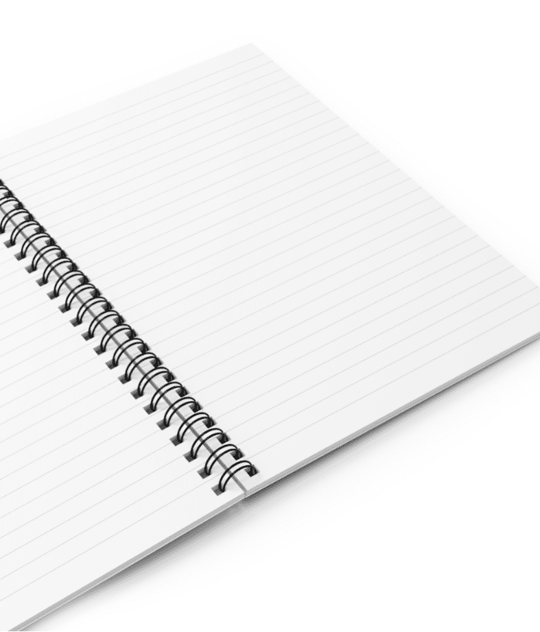 A Safi Marketplace spiral notebook on a white background.