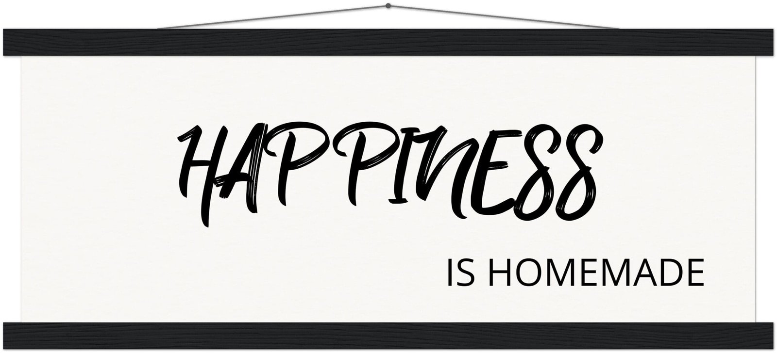 A black and white Safi Marketplace poster with the words happiness is homemade.