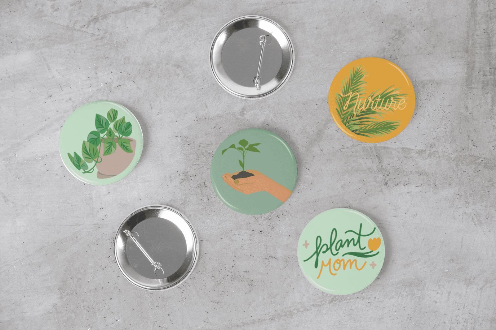 To the Point Buttons offers a charming collection of plant-themed pins that are perfect for any plant mom. Available exclusively at Safi Marketplace.