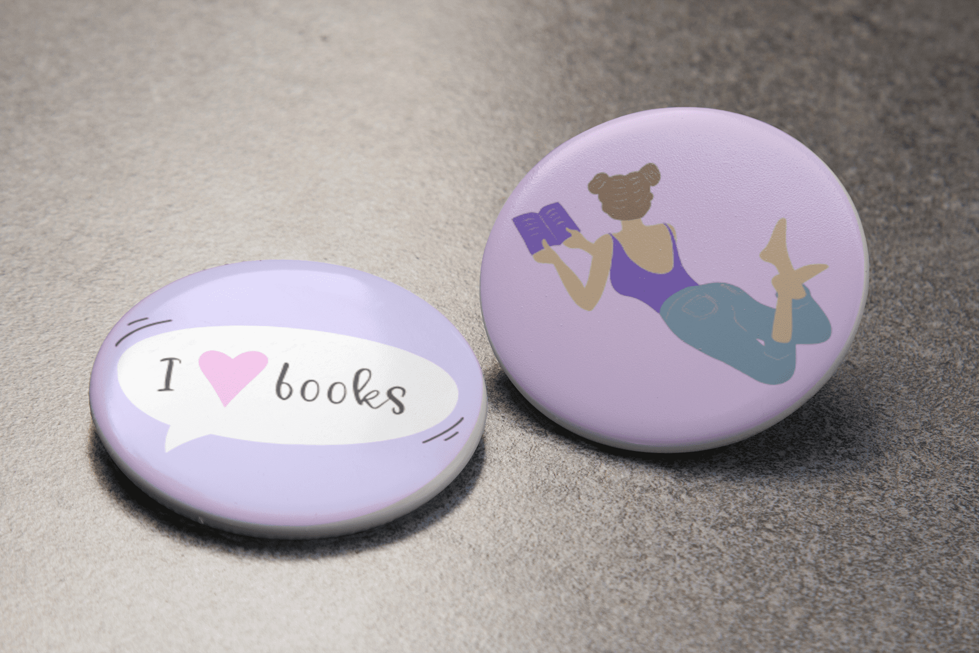 Shop our collection of To the Point Buttons featuring the adorable "I love books" design at Safi Marketplace.