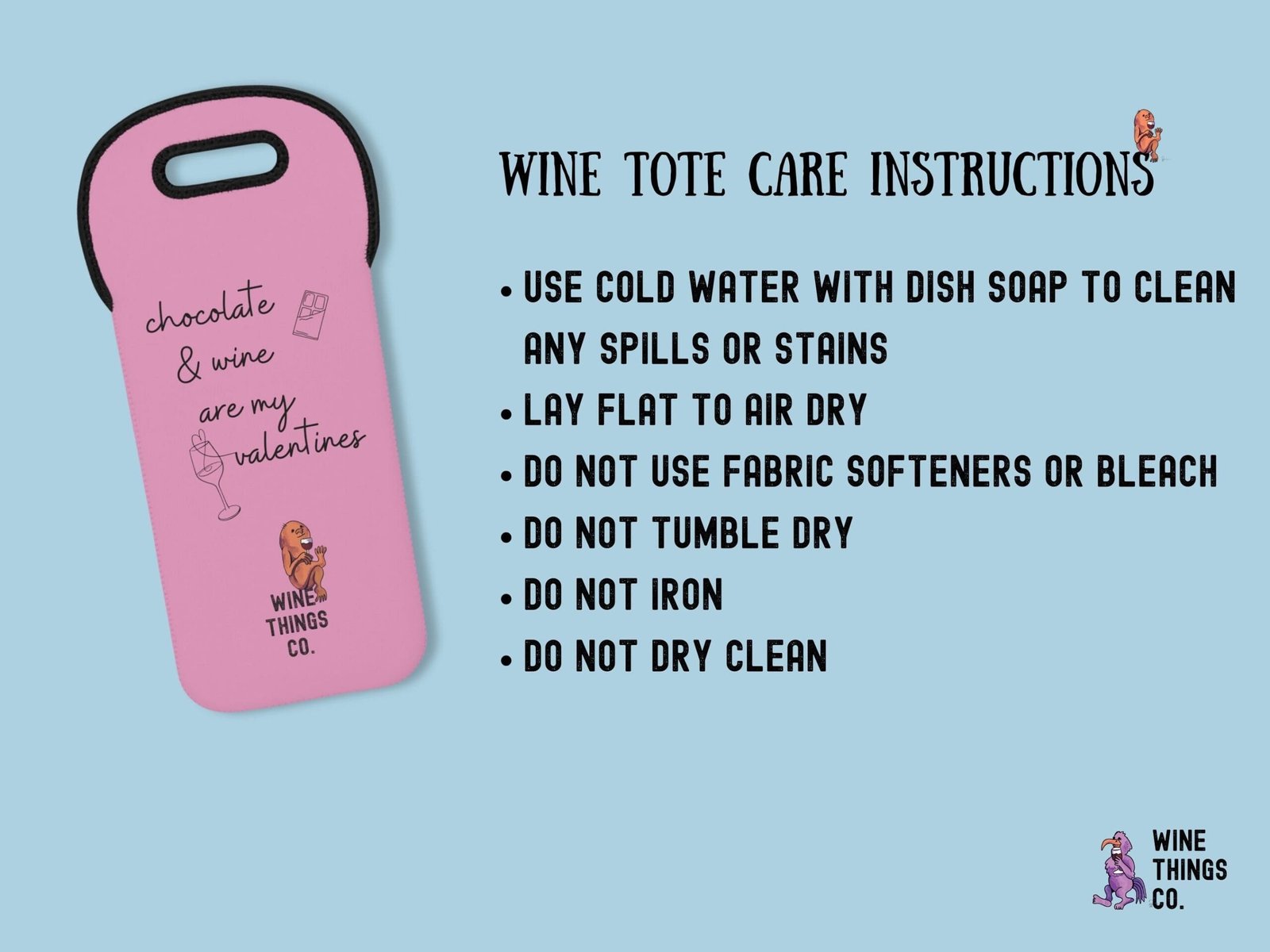 wine tote care instructions