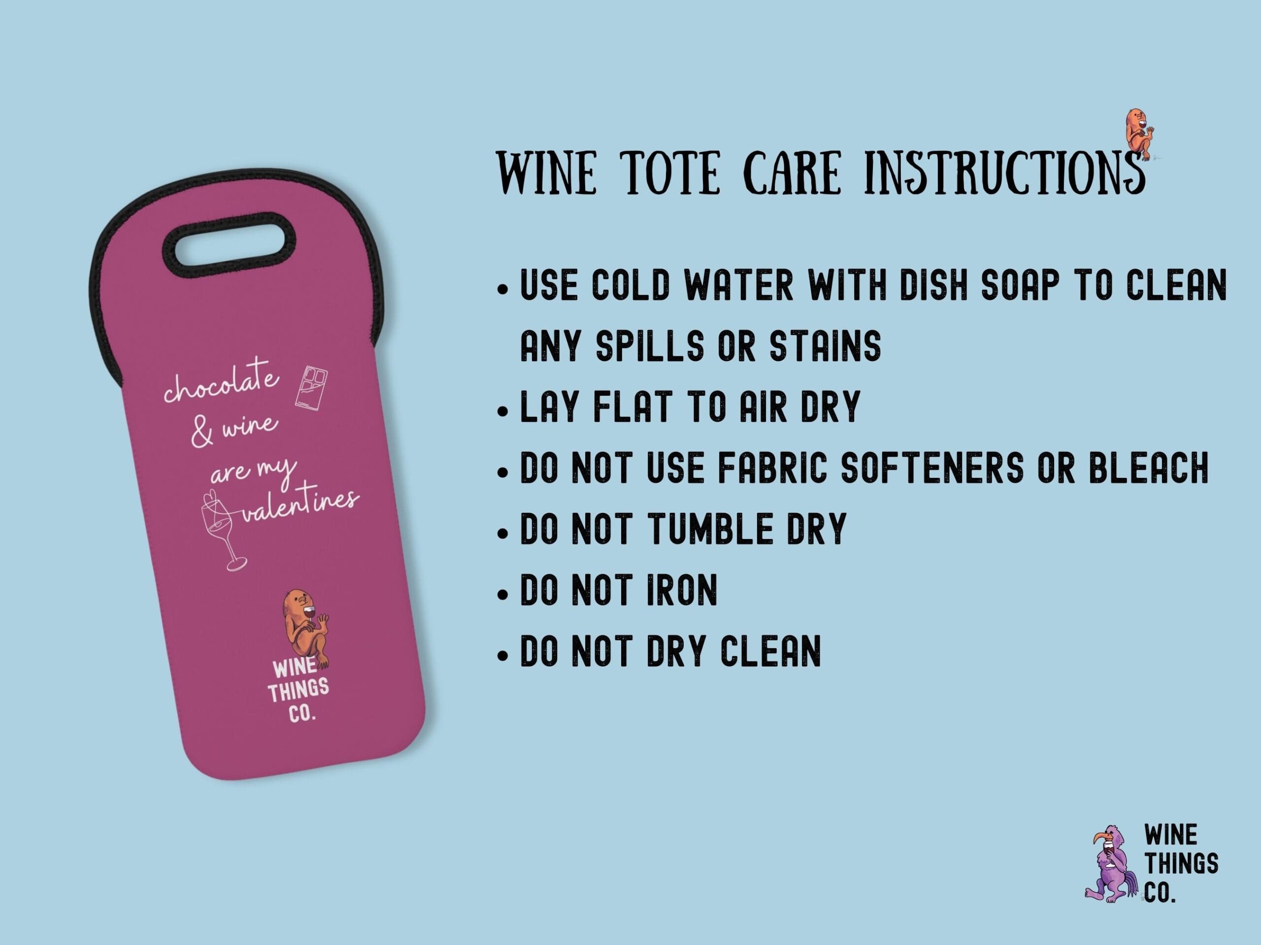 wine tote care instructions